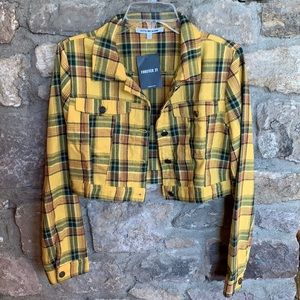 Cropped yellow plaid jacket